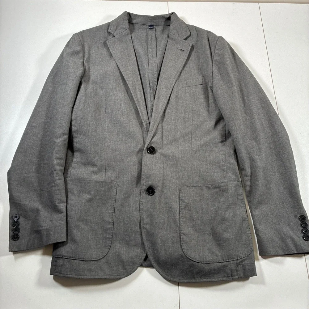 J.Crew Thompson Unstructured Blazer 38 Grey Cotton Twill Jacket (Tag 36)